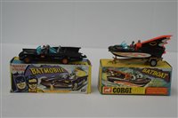 Lot 1982 - Corgi Batmobile and Batboat