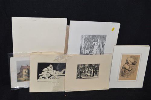 Lot 33 - Lucien Pissarro engraving and others