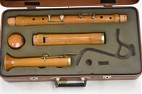 Lot 30 - Moeck Bass recorder in F cased