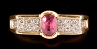Lot 483 - Ruby and diamond ring