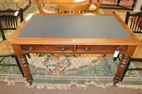 Lot 730 - Mahogany leather top library table