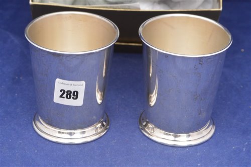 Lot 289 - Pair of silver cups