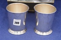 Lot 289 - Pair of silver cups