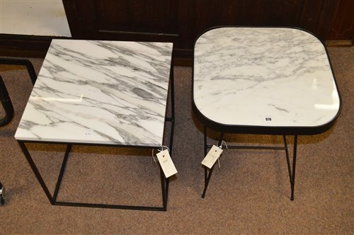 Lot 670 - LaRedoute two marble tables
