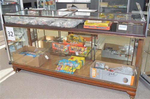 Lot 736 - Antique shop display cabinet.