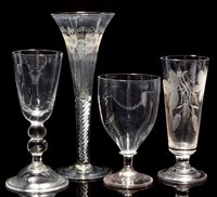 Lot 137 - An ale glass; and three goblets.