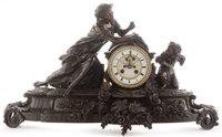 Lot 677 - Pert Bally, Brevete a Paris: French bronze mantel clock.