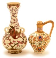 Lot 115 - A Zsolnay vase; and Fischer ewer.