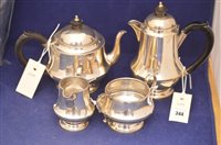 Lot 344 - Four piece silver tea set