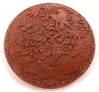 Lot 33 - Chinese lacquer jar and cover.