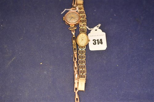Lot 314 - Two 9ct gold lady's watches