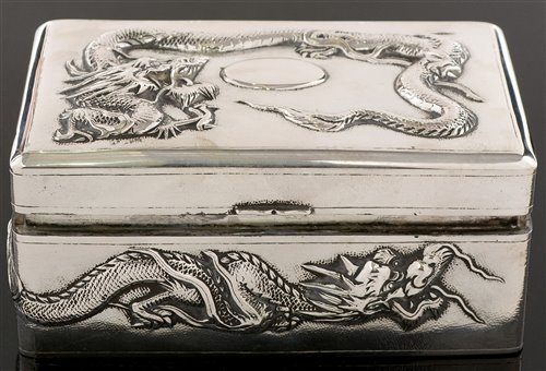 Lot 444 - Chinese silver box by Hung Chong & Co