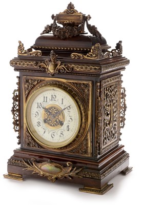 Lot 666 - Marti: an ornate late 19th Century mahogany and gilt bronze bracket clock.