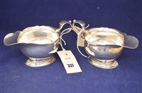 Lot 337 - Pair or silver sauce boats