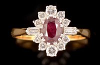 Lot 513 - Ruby and diamond ring