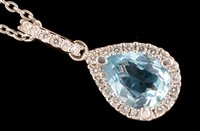 Lot 510 - Aquamarine and diamond pendant