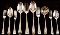 Lot 425 - A composite suite of Old English and Hanoverian pattern flatware