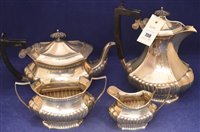 Lot 708 - Silver four piece tea set