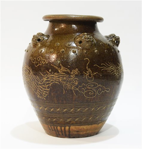 Lot 22 - Chinese stoneware urn.