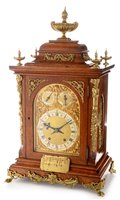 Lot 673 - An large German presentation bracket clock.