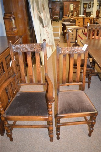 Lot 715 - 6 oak dining chairs