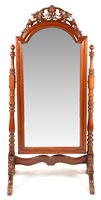 Lot 749 - Victorian cheval mirror.