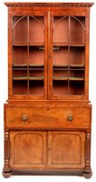 Lot 735 - A late Georgian mahogany secretaire bookcase