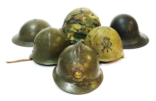 Lot 358 - Six foreign helmets