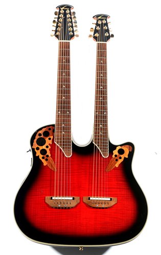 Lot 150 - An Ovation Celebrity twin neck guitar, with soft and hard cases.