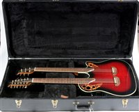Lot 150 - An Ovation Celebrity twin neck guitar, with soft and hard cases.