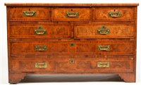 Lot 730 - A North European mahogany and figured walnut chest..