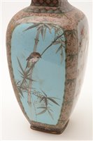 Lot 41 - A Japanese cloisonne vase of shouldered square oviod form