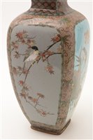 Lot 41 - A Japanese cloisonne vase of shouldered square oviod form