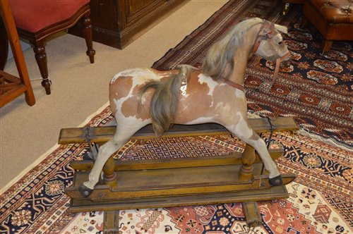 Lot 1093 - Pony skin rocking horse