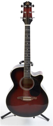 Lot 204 - An SX Electro acoustic guitar and stand