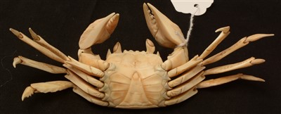 Lot 58 - A late 19th Century marine ivory articulated crab.
