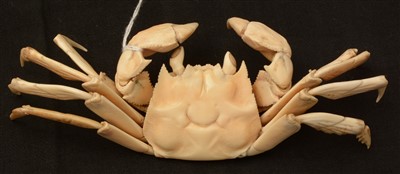 Lot 58 - A late 19th Century marine ivory articulated crab.