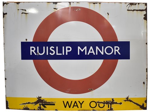 Lot 127 - Ruislip Manor Underground enamel sign