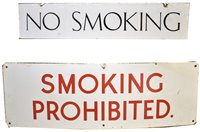 Lot 128 - No Smoking enamel signs