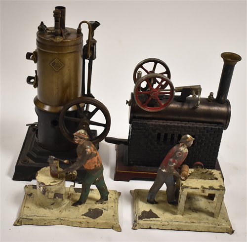 Lot 75 - Marklin and another steam engine and tinplate figures