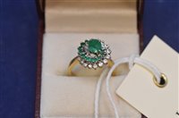 Lot 717 - Emerald and diamond ring