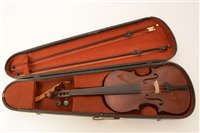 Lot 60 - Maidstone violin & two bows, cased.