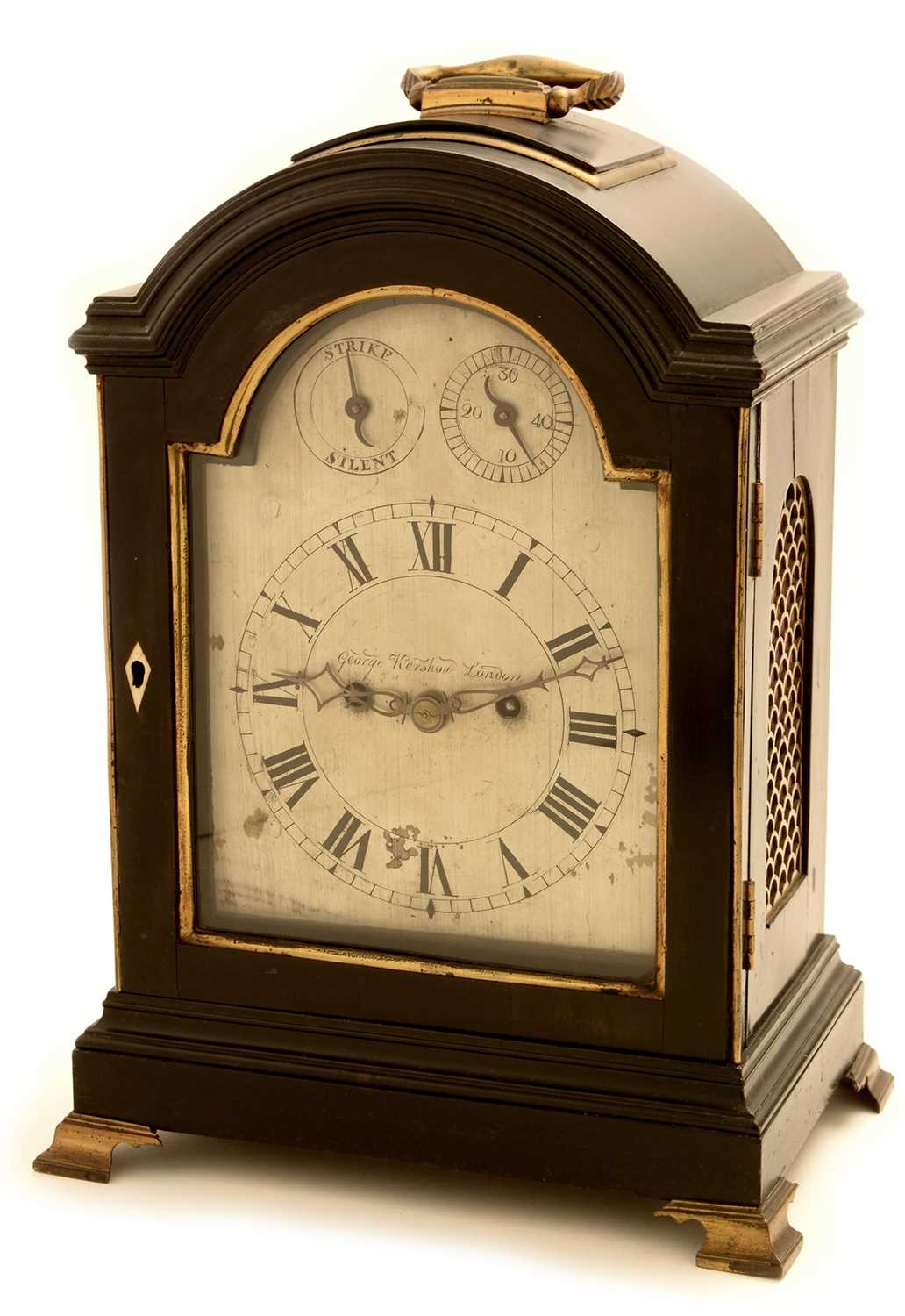 Lot 749 - George Kershaw, London, A George III mahogany bracket clock