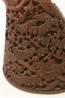Lot 30 - A 19th Century Chinese carved boxwood libation cup.