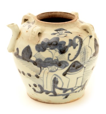 Lot 22 - A Chinese 18th Century Provincial porcelain blue and white wine pot.