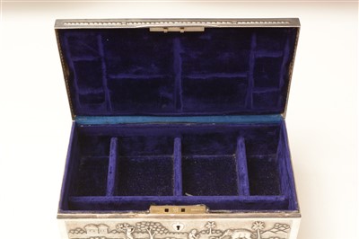 Lot 528 - Indian silver box and hand mirror