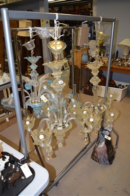 Lot 524 - Pair of glass chandeliers
