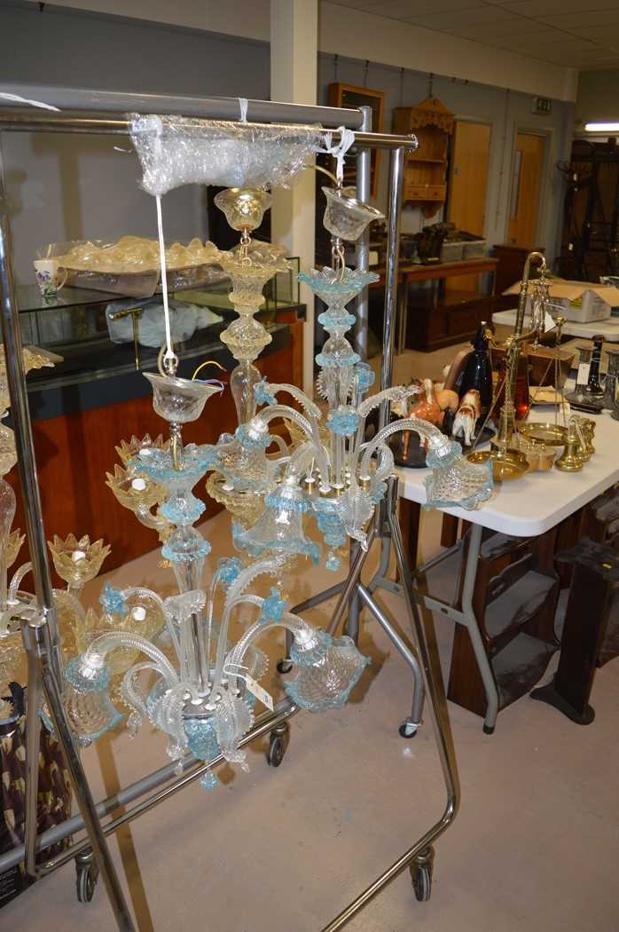 Lot 525 - Glass chandeliers