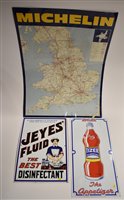 Lot 129 - Two enamel signs and a Michelin tin sign
