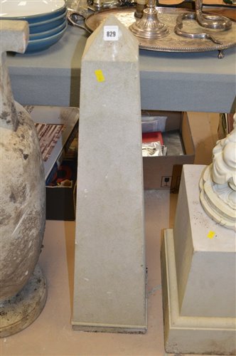 Lot 828 - Stone obelisk and stand